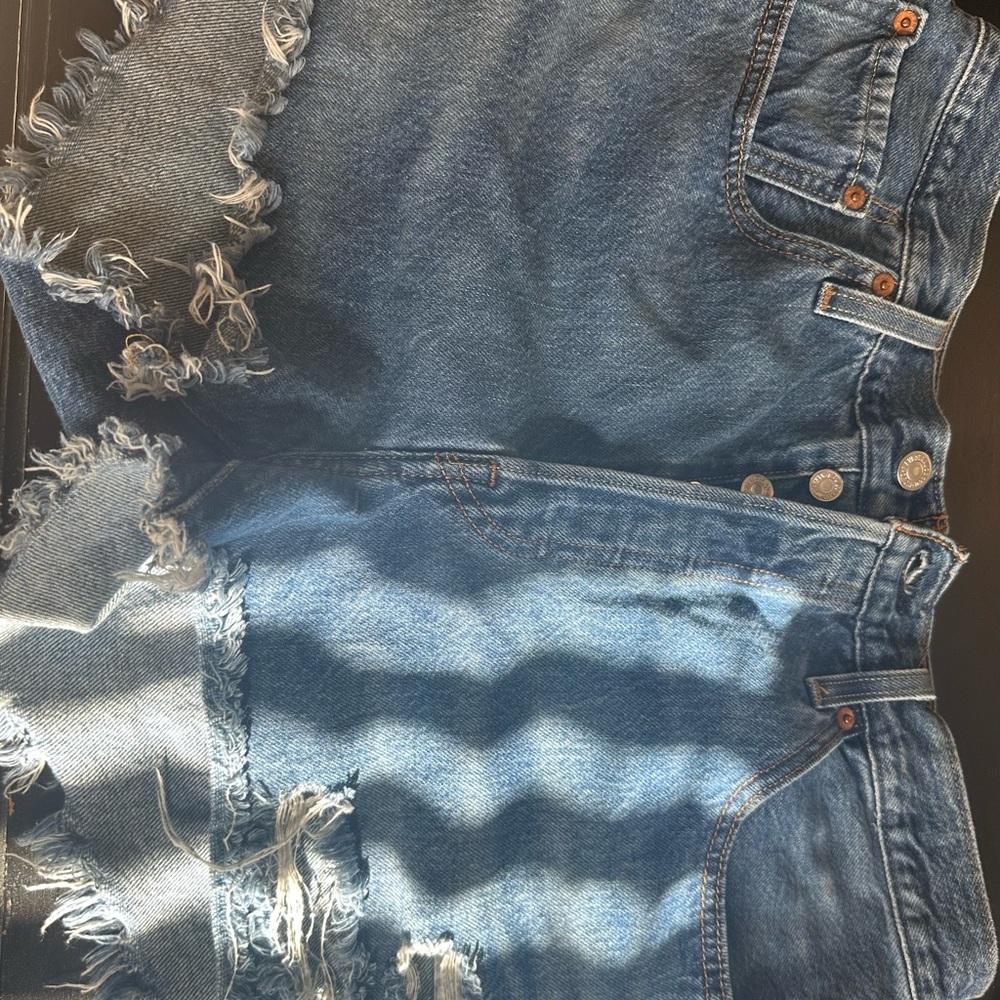 Distressed Denim Shorts